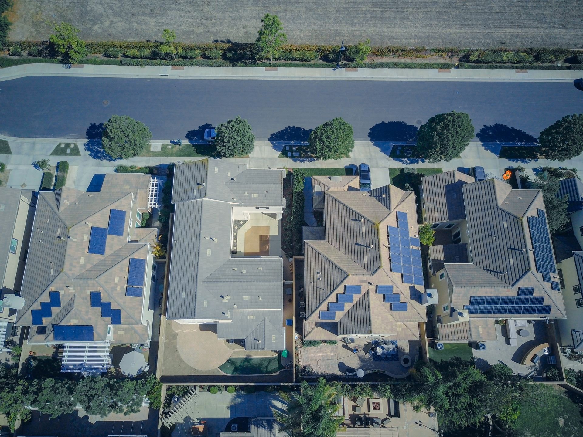 local community with solar panels