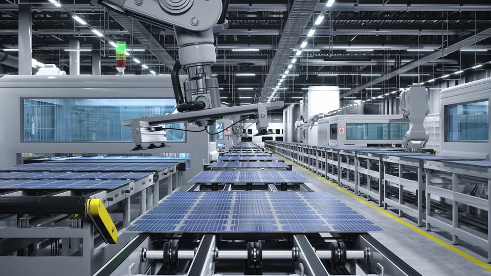 solar panel assembly line